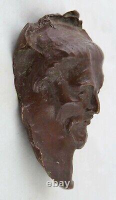Antique bronze sculpture Elisa Beetz Charpentier, mask of Alexandre Charpentier
