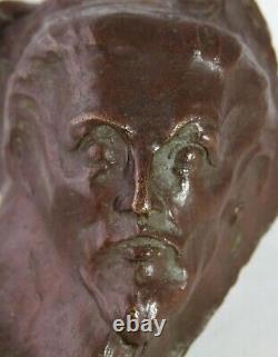 Antique bronze sculpture Elisa Beetz Charpentier, mask of Alexandre Charpentier