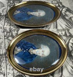 Antique c1750-80 French Portrait Miniature of Gentleman, Powdered Wig, Louis XVI