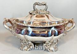 Antique elegant 19th Century French Louis XVI Silver-Plated Lidded Coupe Bowl