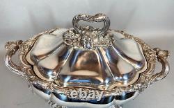 Antique elegant 19th Century French Louis XVI Silver-Plated Lidded Coupe Bowl