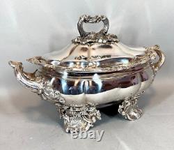 Antique elegant 19th Century French Louis XVI Silver-Plated Lidded Coupe Bowl