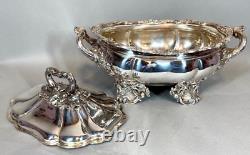 Antique elegant 19th Century French Louis XVI Silver-Plated Lidded Coupe Bowl