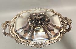 Antique elegant 19th Century French Louis XVI Silver-Plated Lidded Coupe Bowl