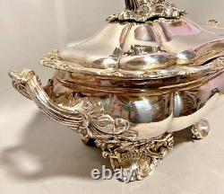 Antique elegant 19th Century French Louis XVI Silver-Plated Lidded Coupe Bowl