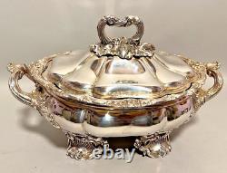 Antique elegant 19th Century French Louis XVI Silver-Plated Lidded Coupe Bowl