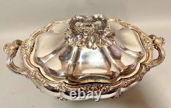 Antique elegant 19th Century French Louis XVI Silver-Plated Lidded Coupe Bowl