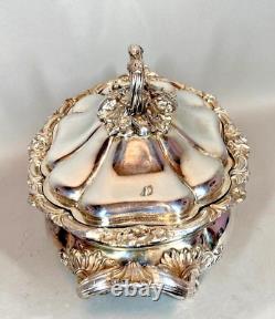 Antique elegant 19th Century French Louis XVI Silver-Plated Lidded Coupe Bowl