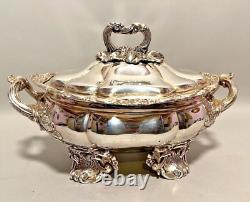 Antique elegant 19th Century French Louis XVI Silver-Plated Lidded Coupe Bowl