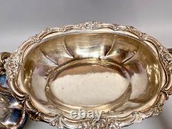 Antique elegant 19th Century French Louis XVI Silver-Plated Lidded Coupe Bowl