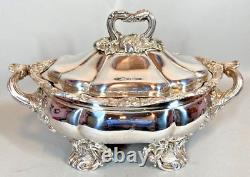 Antique elegant 19th Century French Louis XVI Silver-Plated Lidded Coupe Bowl