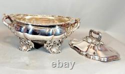 Antique elegant 19th Century French Louis XVI Silver-Plated Lidded Coupe Bowl