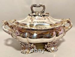 Antique elegant 19th Century French Louis XVI Silver-Plated Lidded Coupe Bowl