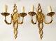 Antique French Louis Xv Gold Bronze Pair Of Sconces
