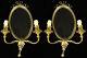 Antique French Louis Xv Style Bronze And Glass Pair Of Sconces (1144)