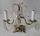 Antique French Louis Xv Style Bronze & Glass Lamp Pair Of Table Lamps Candelabra