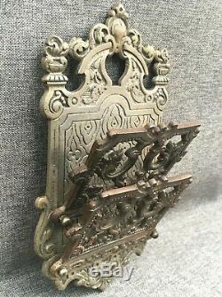 Antique french Louis XV style mail holder made of cast iron early 1900's