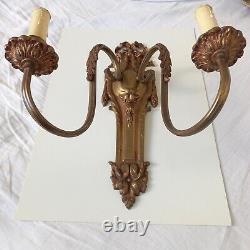 Antique french bronze wall sconce in the Louis XV style 2 lights