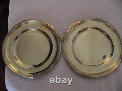 Antique french sterling silver (minerve) dessert plates (6) Louis XV st 1900g