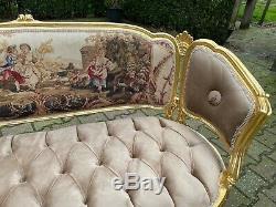 Antique handmade sofa/settee/couch in French Louis XVI style. Worldwide shipping