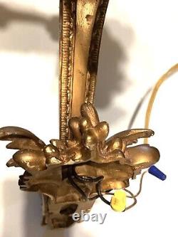 Antique-herni Vian-french-rococo-louis Xv-gilt Bronze-sconce-original Globe