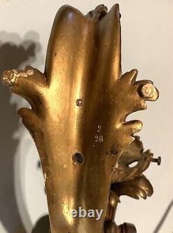 Antique-herni Vian-french-rococo-louis Xv-gilt Bronze-sconce-original Globe