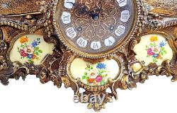 Antique mantel clock French Louis XVI bronze double bell 10 kg