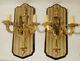 Antique Pair Of French Bronze Louis Xv Sconces Solid Chiselled Bronze (1270)