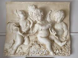 Antique stucco relief panel putti cherubs french italian louis
