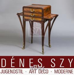 Art Nouveau side table with three drawers by Louis Majorelle Nancy ca1900 France