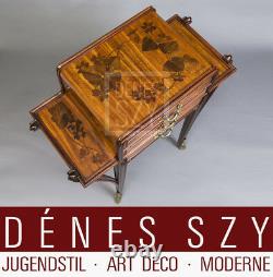 Art Nouveau side table with three drawers by Louis Majorelle Nancy ca1900 France