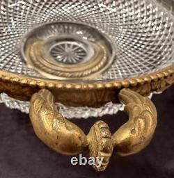 Atq French Louis XVI Style Ormolu Bronze & Baccarat Crystal 19th c. Centerpiece