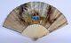 Beautiful Rare Louis Xvi French Hand Painted Hand Held Fan & Silver Pique Work