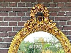 Baroque/French Louis XVI-Style Oval Wall Mirror Made When Ordered