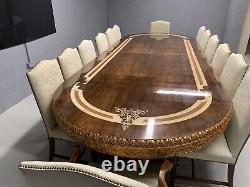 Beautiful 4 Metre Louis XVI Style Burr Walnut Table pro French Polished