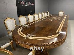 Beautiful 4 Metre Louis XVI Style Burr Walnut Table pro French Polished