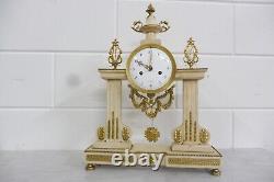 Beautiful Antique Mantel Clock French Louis XV Clock Desk Clock Marble 1860s