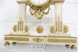 Beautiful Antique Mantel Clock French Louis XV Clock Desk Clock Marble 1860s