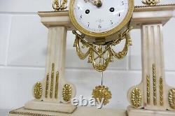 Beautiful Antique Mantel Clock French Louis XV Clock Desk Clock Marble 1860s