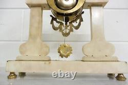 Beautiful Antique Mantel Clock French Louis XV Clock Desk Clock Marble 1860s