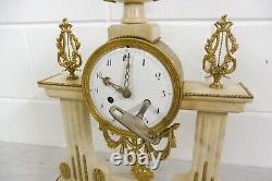 Beautiful Antique Mantel Clock French Louis XV Clock Desk Clock Marble 1860s