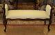 Beautiful French Mahogany Carved Louis Xv Window Bench Foot Stool Ottoman Mint