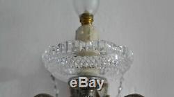 Beautiful Quality French Brass Rococo Louis XV Crystal Pair Wall Sconce