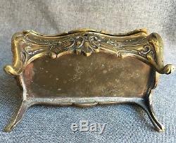 Big antique Louis XV style french jewelry box bronze 19th century heavy