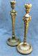 Big Antique Pair Of French Candlesticks Lamp Bases Louis Xvi Style Bronze 1900's
