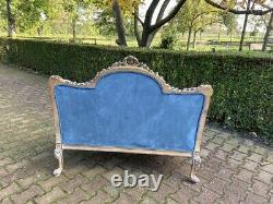 Blue French Louis XVI Sofa. New