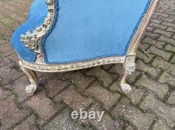 Blue French Louis XVI Sofa. New