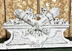 Bow ribon louis XVI wood carving pediment Antique french architectural salvage