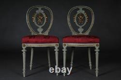 C-131 Pair Unique French Salon Chairs IN Louis Seize Style Um 1880