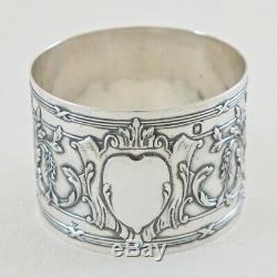 C. 1900 Antique French Sterling Silver Napkin Ring Holder Louis XVI 950 No Initia